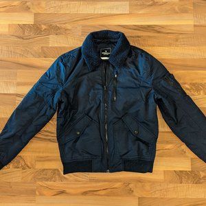 American Eagle Outfitters Men's Navy Blue Bomber Jacket/Coat